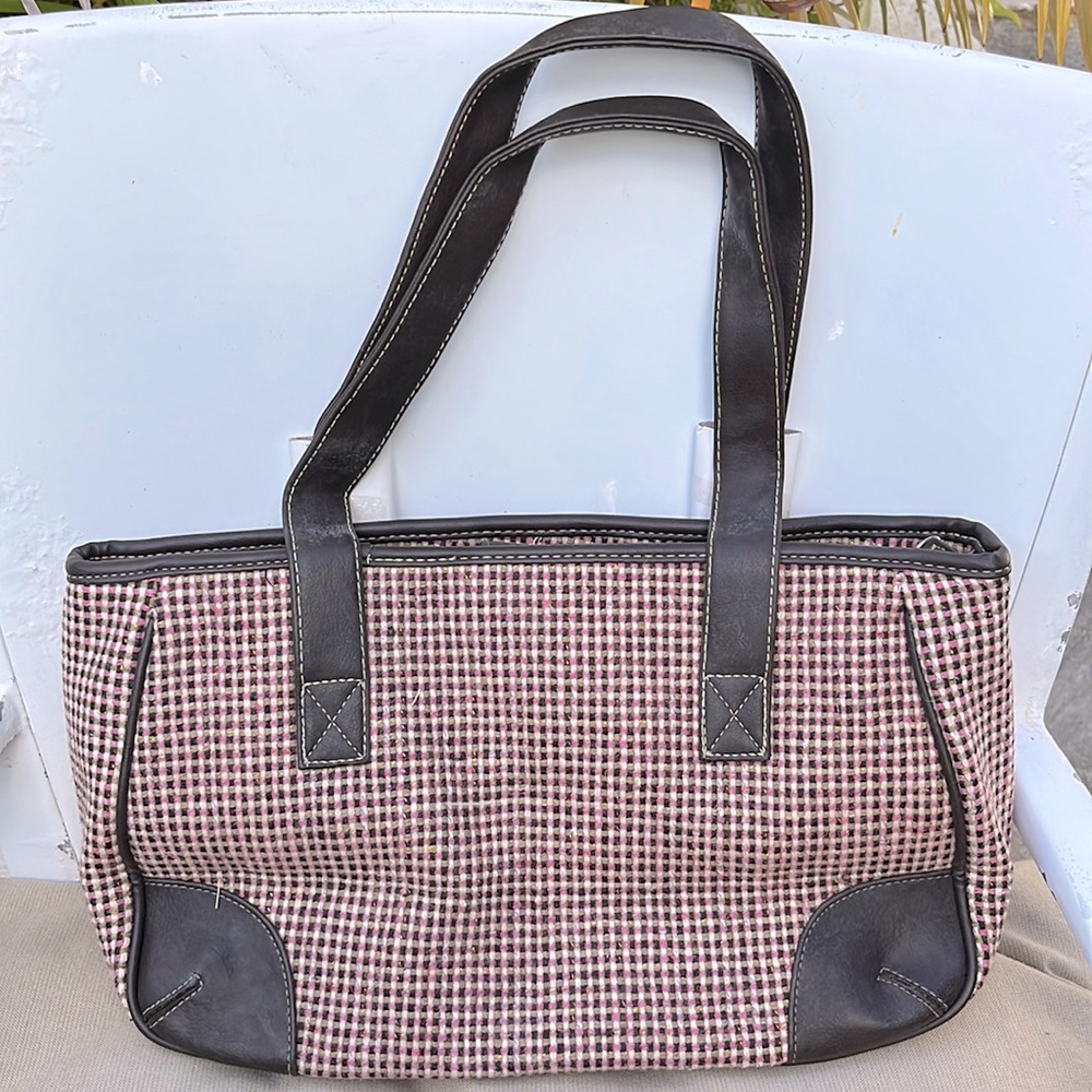Metallic tweed handbag